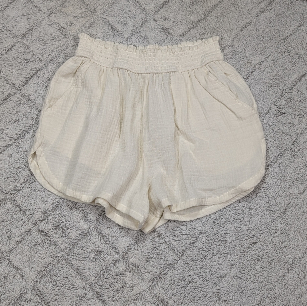 Marine Layer Shorts Womens M White Cream Corinne Double Cloth Cotton Beach